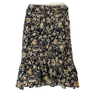 Knox Rose Skirt Women Size XS Multicolored Floral Wrap Style Ruffle Cottage Boho